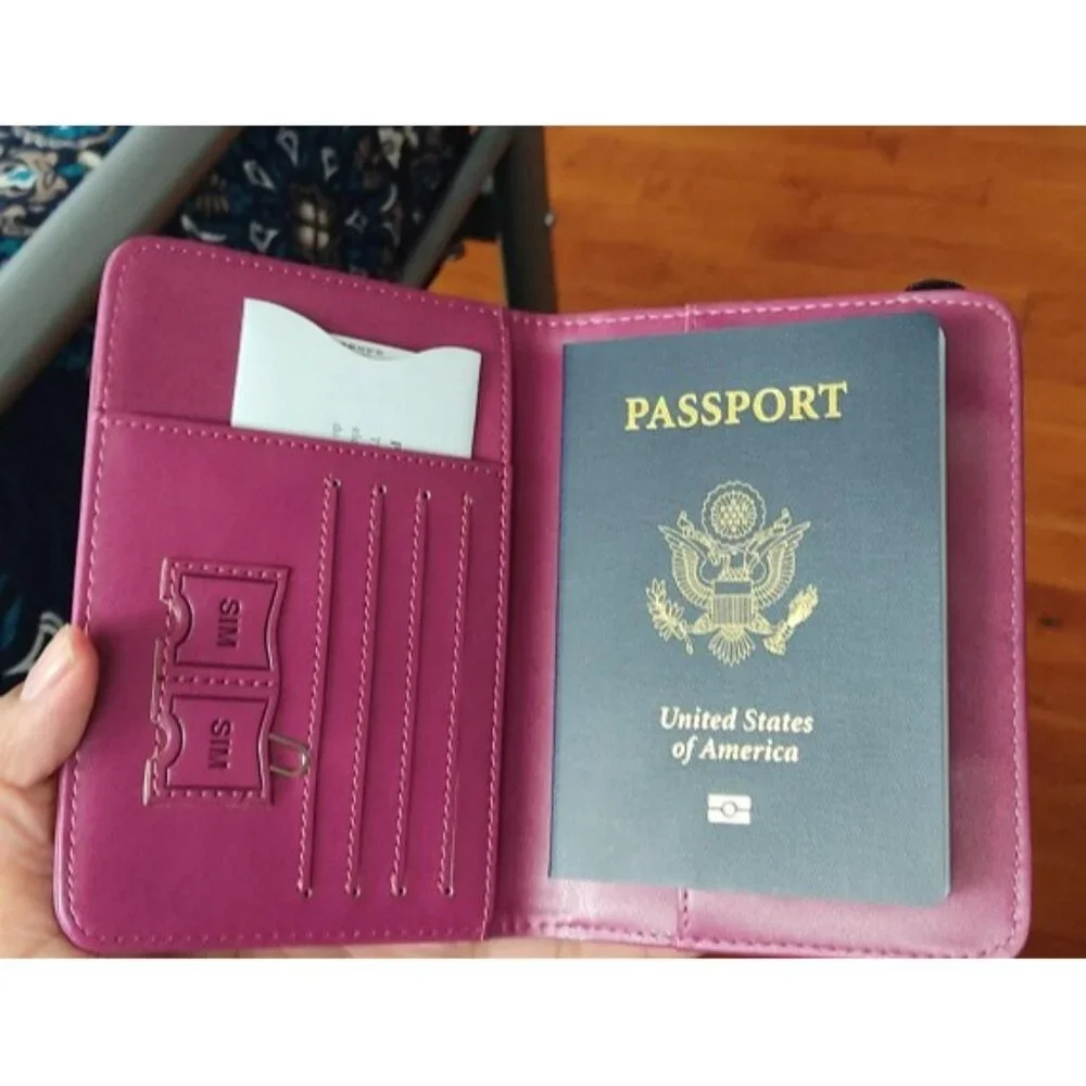 New Passport Holder Cover Wallet Travel Essentials RFID Blocking Leather Case